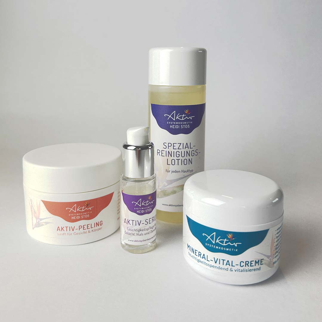 Reinigung + Aktiv-Serum + Aktiv-Peeling + Mineral-Vital-Creme