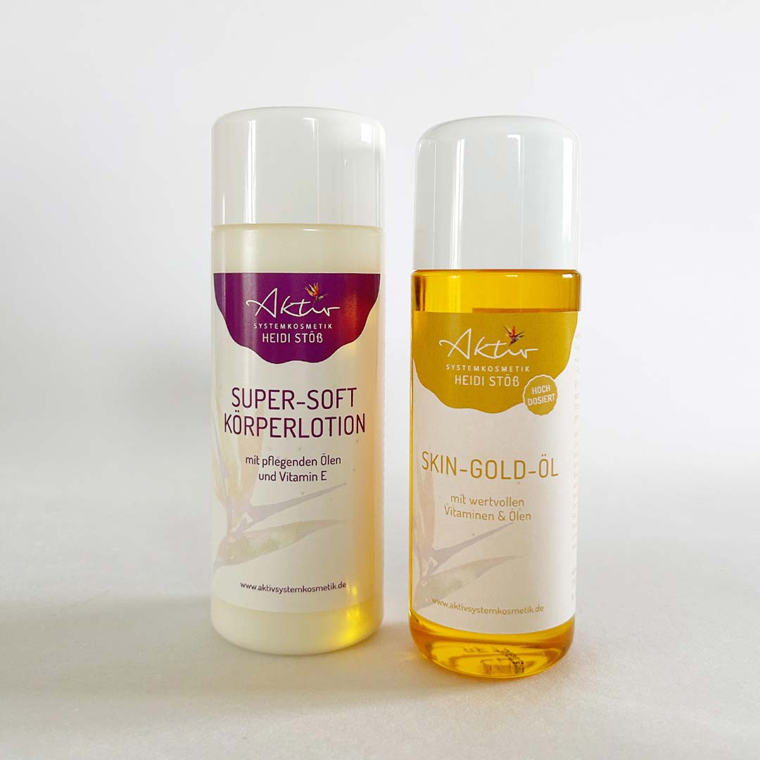 Super-Soft-Körperlotion + Skin-Gold-Öl