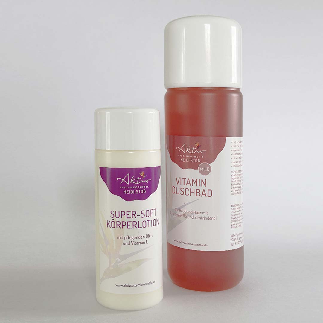 Super-Soft-Körperlotion + Vitamin-Duschbad
